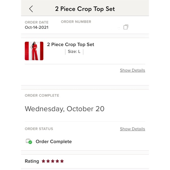 Red 2 Piece Crop Top Wide Leg Pants Set Chic & Chill - Picture 3 of 3